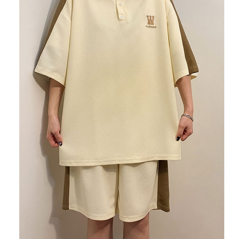 [Fujiiman Series]★Setup★ 2color POLO neck + shorts summer clothes unisex men's large size