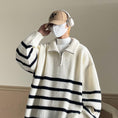 Load image into Gallery viewer, [PPG Series]★Sweater★ 3color Tops Unisex Men's Vertical Striped Striped Pattern Casual Navy Black White
