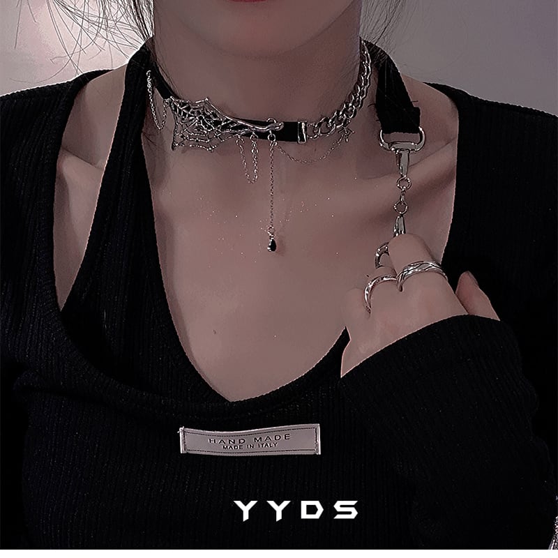 [yyds genderless series] ★Necklace★ Choker Accessory Spider Spider Cool Switching Cute