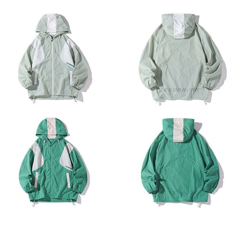 [BIGEMAN Series]★Jacket★ Outerwear 2color Thin Sun Protection Summer Clothes Unisex Men's Large Size Green Green