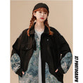 Load image into Gallery viewer, Now on sale [FKZ series] ★Jacket★ Outerwear 2color floral pattern switching unisex unique large size beige black
