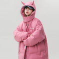 Load image into Gallery viewer, [Suikoishi Series] ★Winter Coat★ Cotton Coat Outerwear 3color Unisex Men's Cute Ears Pink Black Beige
