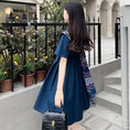 Load image into Gallery viewer, [WANAI Series] ★One Piece★ Summer Clothes, Cute, Large Size, Slimming, Ladies, Commuting, OL, Date, Navy
