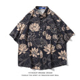 Load image into Gallery viewer, [HTTAOSUP Series]★Shirt★ Floral Shirt Tops Short Sleeve Shirt Unisex Men's Lotus Lotus Print
