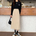 Load image into Gallery viewer, [Left Little Sister Arrival Series] ★Long length skirt★All 4 colors corduroy fabric Plain A-line Beautiful line High waist
