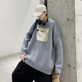 Load image into Gallery viewer, [Emeisa Series] ★Sweater★ 3color Knit Tops Unisex Men's Dog Animal Black Gray Blue
