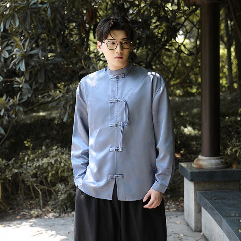 [JUNYI Series]★Chinese-style shirt★7 sizes to choose from, 3 colors, Chinese-style tops, Chinese buttons, long-sleeved shirts, improves your temperament, Chinese clothes, black, red, blue