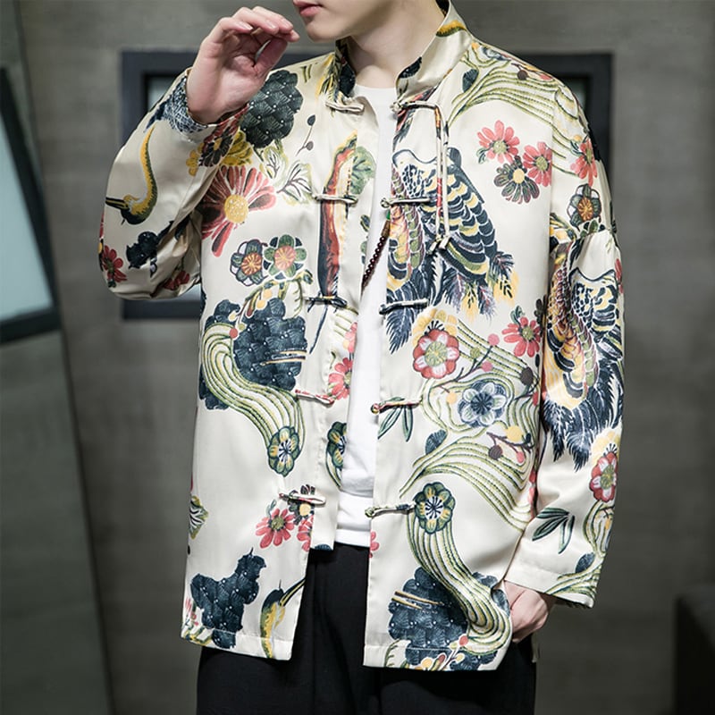 [JUNYI Series] ★China style jacket★ Outerwear print unisex men's ethnic style large size Chinese clothing