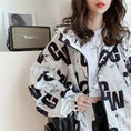 Load image into Gallery viewer, [Qingfashion Series]★Outer★ 2color White or Blue Jacket White Navy Alphabet
