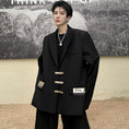 Load image into Gallery viewer, [Coolman Series] ★China style blazer★ Outerwear, cool, unisex, men's black, black with design
