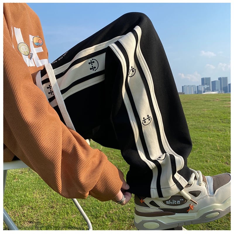 [NANSHI Series]★Casual Pants★ 3color Bottoms Trousers Unisex Men's Sports Style Stylish Vertical Stripes