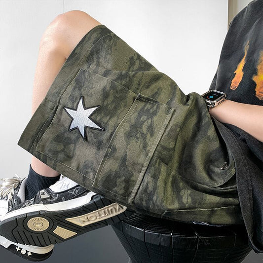 [BIGEMAN Series] ★Shorts★ 2color bottoms, short length pants, unisex, men's, camouflage pattern, large size, fashion