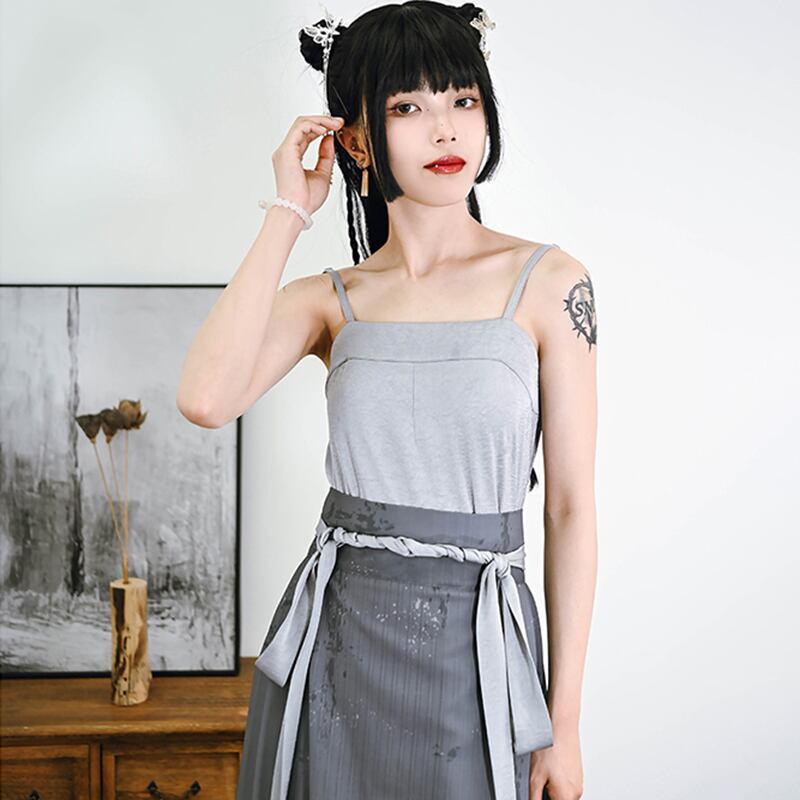 [Kokaisha---Tsurutou Series] ★China style camisole★ Tops Cool, easy to match, sexy, improved Hanfu