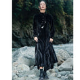 Load image into Gallery viewer, [Da Qinglong Shu Series] ★China style dress★ Improved cheongsam dress velvet long length black black improves temperament
