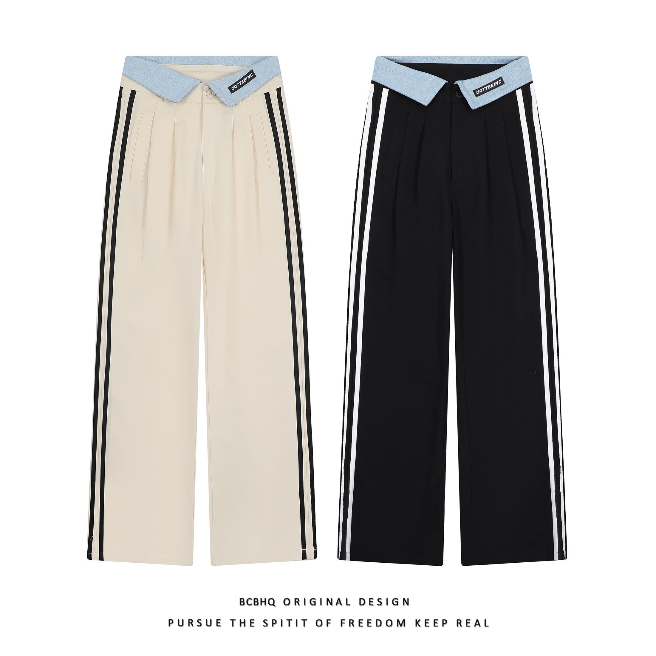 [BCBHQ Series] ★Casual Pants★ 2color Pants Bottoms Unisex Men's Vertical Striped Striped Pattern Sports Style