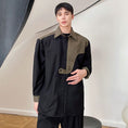 Load image into Gallery viewer, [Illustrated Series]★Shirt★ Tops Unisex Men's Fake Layered Stylish Switching Black Black
