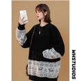 Load image into Gallery viewer, [Ushiomiomi Series]★Sweater★ 3color knit tops Unisex Men's Color scheme Gray White Black
