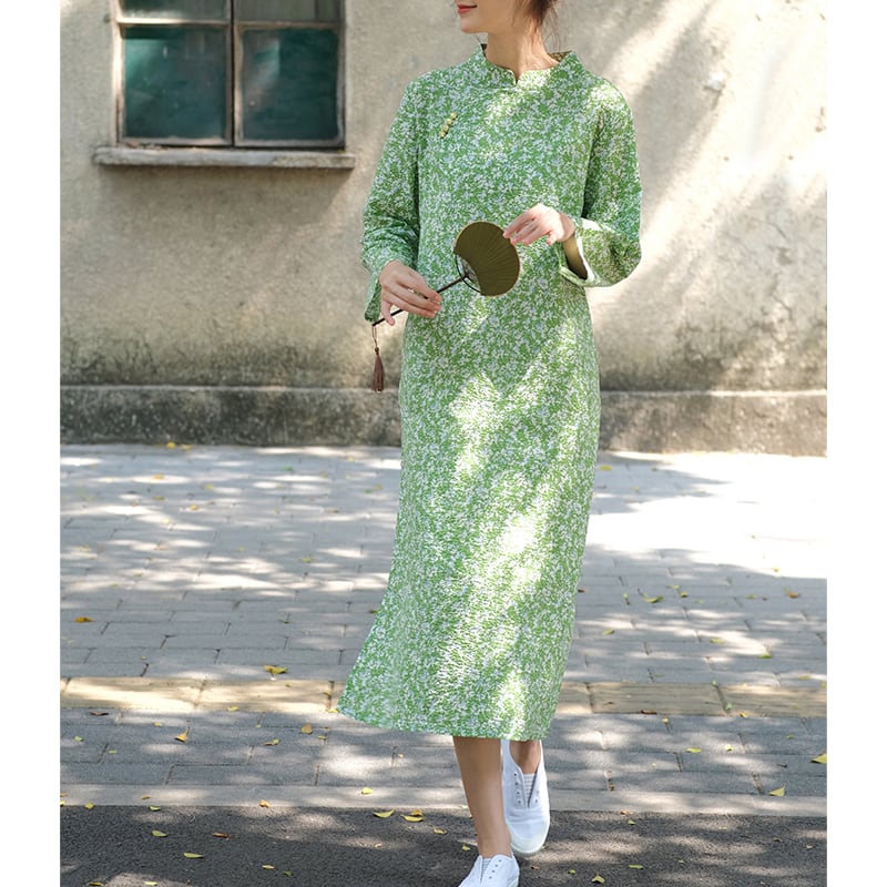 [MANMAN Series]★China-style dress★ 2color Elegant Chinese clothes Tang suit Improved Chinese dress Green White