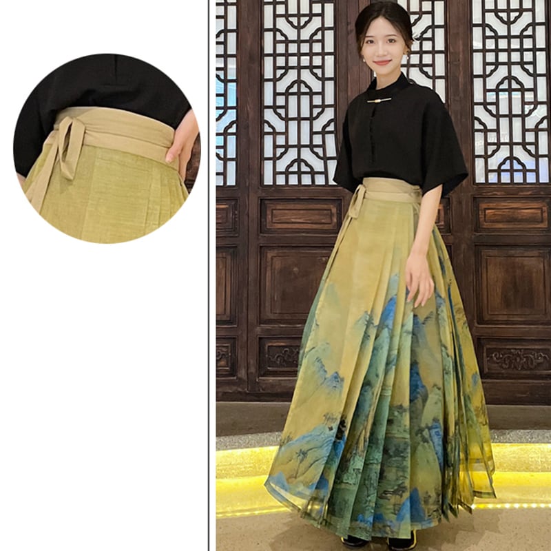 [BAIRIMENG Series]★China style skirt★Bottoms, Maki skirt, landscape pattern, Chinese elements, Chinese clothes, easy to match