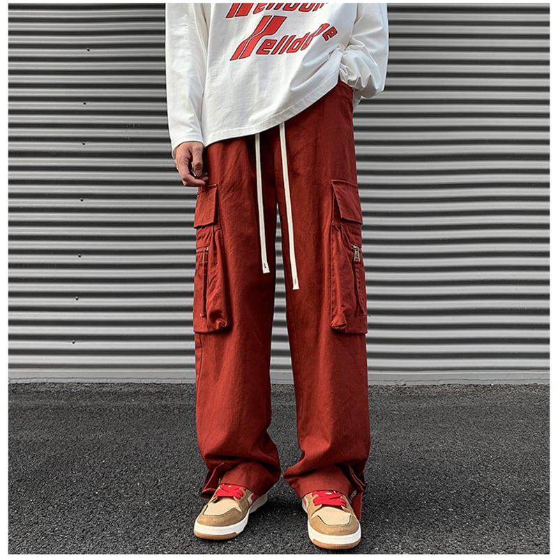 [BIGEMAN Series] ★Casual Pants★ 2color Bottoms Pants Men's Large Size Red Black