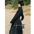 Load image into Gallery viewer, [Daiseiryusu Series]★Chinese style dress★ 2color black or white long length Chinese clothes switching stand neck
