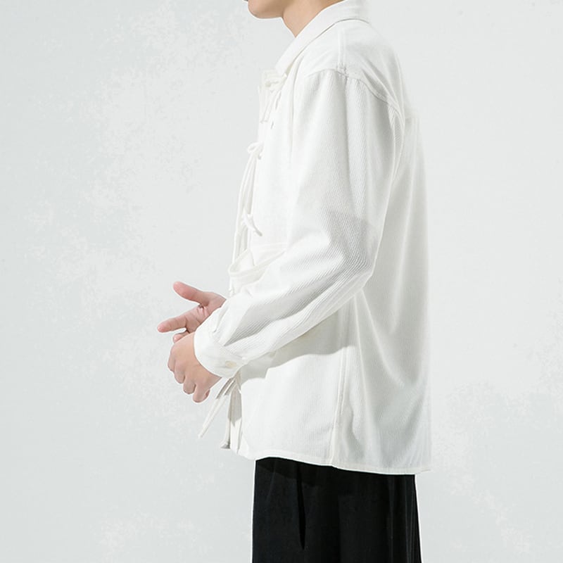 [Small trouble series] ★China style shirt★ 2color tops unisex men's large size black white casual