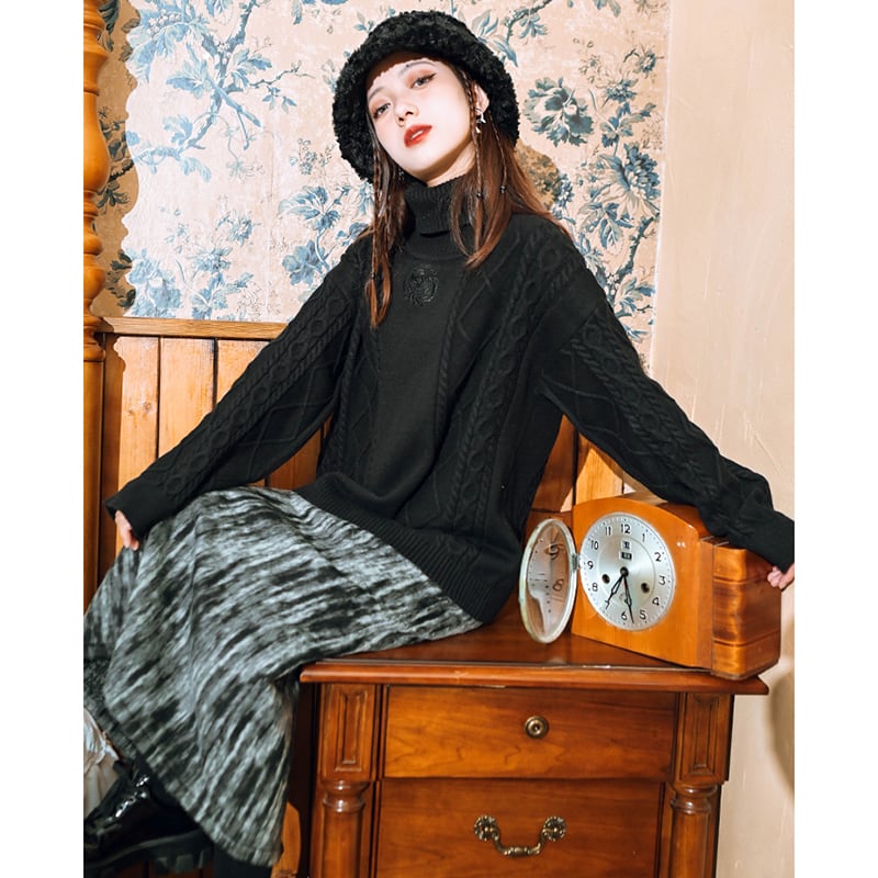 [Kokaisha---Smoke Series]★China-style skirt★Bottoms Cashmere tie-dye thick fall/winter clothes