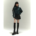 Load image into Gallery viewer, [LadyGhost Series] ★Outer★ Jacket Short Length Stadium Jumper Retro Green Green Easy to match
