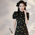 Load image into Gallery viewer, [YUEQIAO Series]★China Dress★ Improved Short Length Chinese Style Dress Chinese Clothes Cute Black Black
