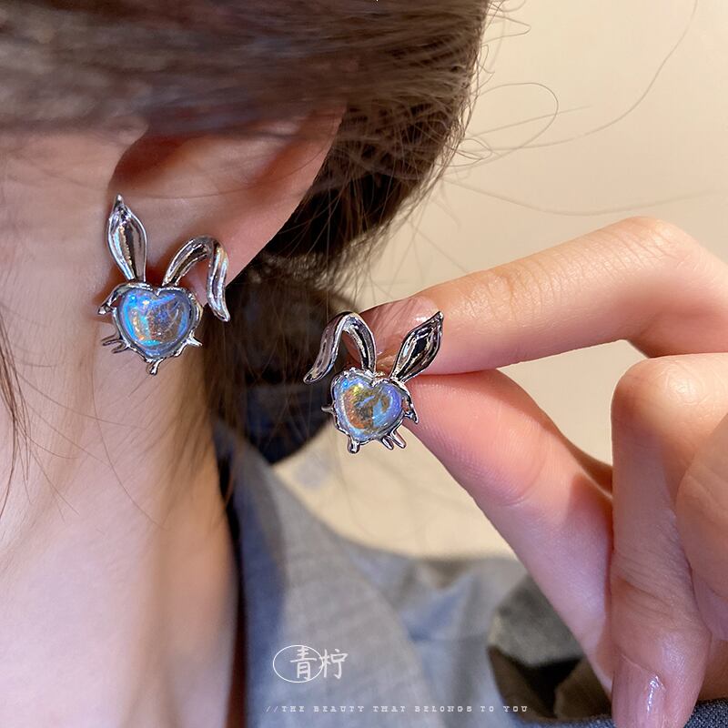 [Blue Series]★Earrings★ Pair of Earrings, Women's Accessories, Rabbit, Cute Design, Commuting, Date