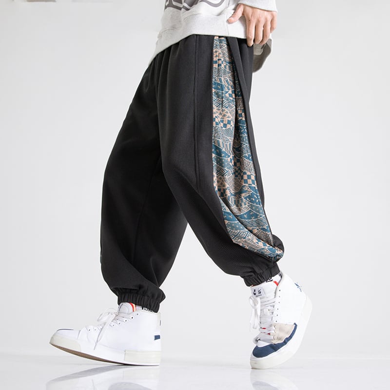 [Mowensai Series] ★Casual Pants★ 3 Colors Unisex Men's Switching Black Brown White