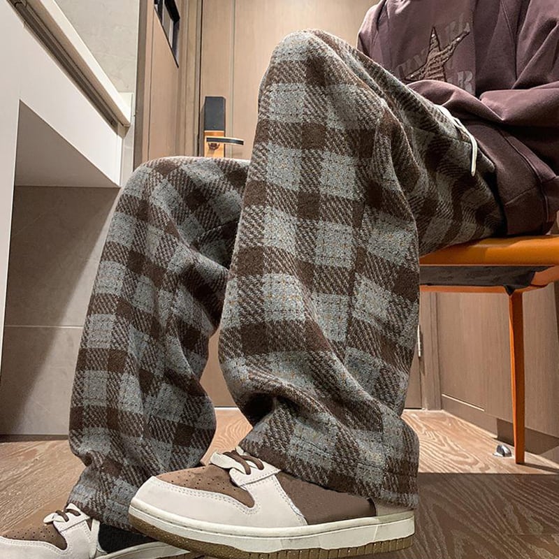 [CEXU Series]★Casual Pants★ Size M~9L 4color Bottoms Pants Unisex Men's Plaid Pattern Large Size