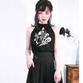 Load image into Gallery viewer, [Ancient Monsters --- Mountain and Sea Ching Series] ★China style camisole★ Embroidered fish tops cute summer ML XL black black sexy
