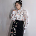 Load image into Gallery viewer, [Big Fish Series]★China Style Shirt★ Tops Butterfly Women's Long Sleeve Shirt Floral Pattern Shirt Large Size
