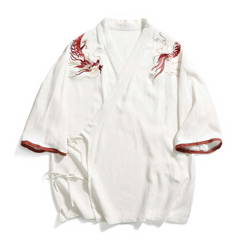 [Small Trouble Series]★China Style Shirt★ Embroidery Dragon Tops 3color Unisex Men's Large Size Improved Tang Suit