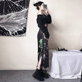 Load image into Gallery viewer, [Miyakoya Series]★China style skirt★Bottoms Kanji pattern Black Black human pattern print Slimming and easy to match
