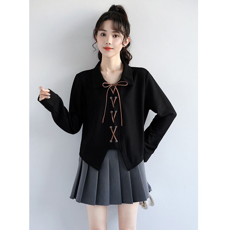 [ZISU0 Series]★Shirt★ 2color Tops Fashion Ladies Black Black Apricot