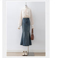 Load image into Gallery viewer, [XIANXIAN Series]★Denim Skirt★ Bottoms Ladies High Waist Blue Blue
