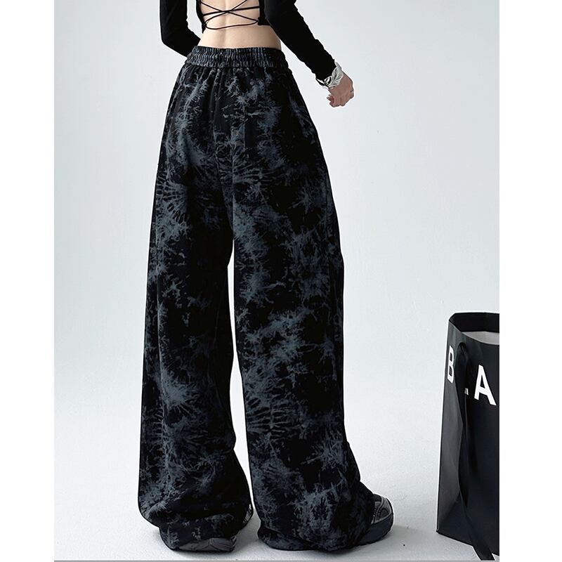 [Ki Shoko Series] ★Casual Pants★ 2color Floral Pattern Pants Bottoms Unisex Men's Black Coffee Color