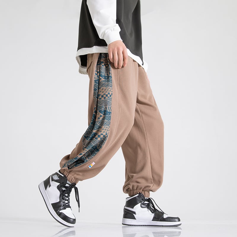 [Mowensai Series] ★Casual Pants★ 3 Colors Unisex Men's Switching Black Brown White