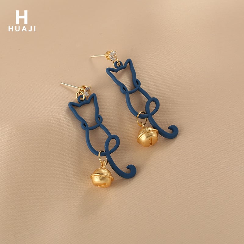 [HUAJI Series] ★Earrings★ Pair Earrings Ladies Accessories Cat Cat Cat Cute Unique Design