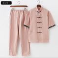 Load image into Gallery viewer, [Hanbin Series] 8 colors to choose from, Chinese style setup, 2 pieces, top and bottom set, tops + pants, large size, cotton linen
