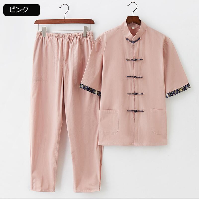 [Hanbin Series] 8 colors to choose from, Chinese style setup, 2 pieces, top and bottom set, tops + pants, large size, cotton linen