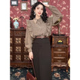 Load image into Gallery viewer, [Misslin Fashion Series]★Setup Single item order★ Shirt or skirt Improves temperament Plaid pattern Brown Dark coffee color
