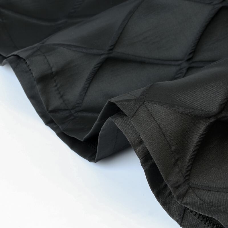 [MOERBEN Series] ★Skirt★ Bottoms High waist Improves temperament Check pattern Black Black Easy to match