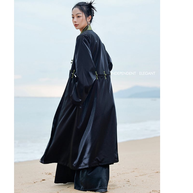 [Big Blue Dragon Series] ★China style coat★ 3 ways to wear Tops Black Black Color scheme Cool