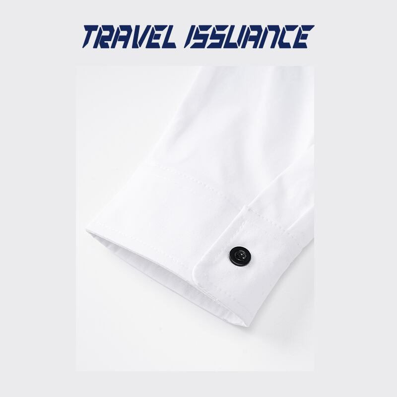 [TRAVEL ISSUANCE Series]★Shirt★ 2color Tops Long Sleeve Shirt Unisex Men's Stylish Black White Print