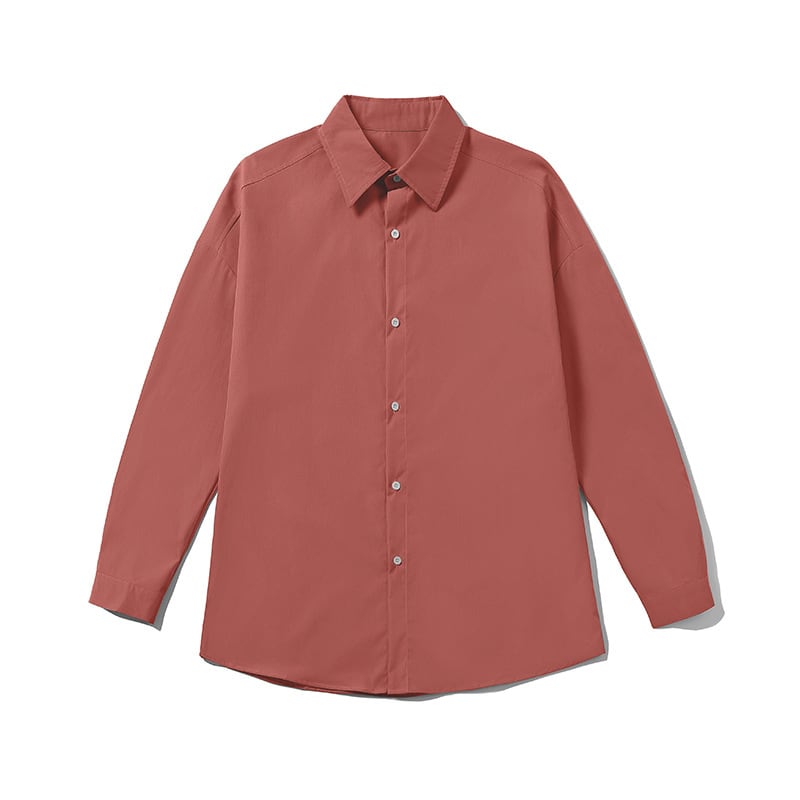 [BIGEMAN Series]★Shirt★ Tops 7color Unisex Men's Large Size Long Sleeve Shirt Plain Easy to Match