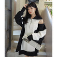 Load image into Gallery viewer, [DEER Choyo Deer Series] ★One piece★ Short length, casual, off-the-shoulder, color scheme Black White Black White S M L XL
