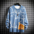 Load image into Gallery viewer, [Nana Series]★Sweater★ 4color Cat Unisex Men's Couple Clothes Cute Large Size Blue Black Orange Beige
